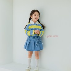 Lydiakids 여아용 리본 청 주름 치마바지