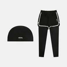 네파키즈 여아용 워터팬츠 레깅스 + 수영모 세트