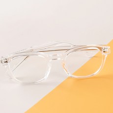 BEIMA 남자 여자 뿔테 안경 아넬형 디자인 메탈바 8283M 패션 안경테 투명 M (렌즈없음) + 랜덤발송(케이스 안경닦이)