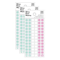 쁘띠팬시 오피스 포인트 마스킹 스티커 OPM-M304A, 민트, 화이트, 핑크, 3개
