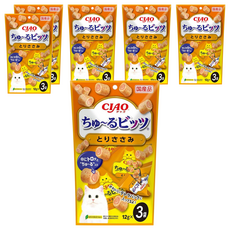 INABA CIAO 啾嚕迷你肉泥夾心卷 (雞肉) 12g*3入, 使用食品級原料, 不含防腐劑, 料多味美, 真材實料, 口感豐富, 36g, 6袋