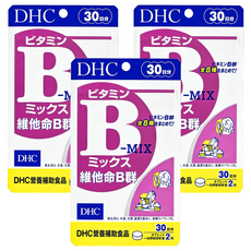 DHC 維他命B群, 30日份, 含維生素B1, 維生素B2, 維生素B6, 維生素B12, 60顆, 200mg, 3包