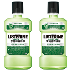 LISTERINE 李施德霖 天然綠茶防蛀護齦漱口水, 含氟化物 強化牙齒 750ml, 2瓶