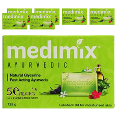 Medimix 綠寶石皇室藥草浴 美肌皂，阿育吠陀古法，草本精華，適合各種膚質, 125g, 7個