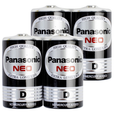 Panasonic 國際牌 錳乾電池 1號 黑色, 2顆, 2組