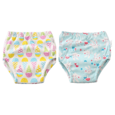 bebehome 日系6層紗學習褲 Set, 純棉紗布, TPU防水布, 毛巾布, 100碼, 1組, 小兔，冰淇淋