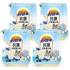 Magic Amah 妙管家 抗菌柔軟護衣精 補充包, 歐洲精品級香氛 99.9%抗菌 藍調海洋麝香, 1.8L, 4包