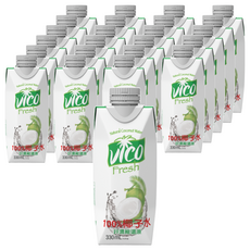 Vico Fresh 100%椰子水 330毫升 x 12瓶, 消暑解熱清涼飲品, 330ml, 24瓶