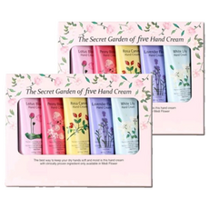 MediFlower 秘密花園護手霜禮盒 Set 5條, 蓮花 薰衣草 牡丹 白百合 薔薇, 韓國原裝進口, 2盒