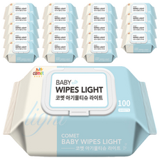 comet Baby Wipes Light 寶寶濕紙巾 掀蓋式, 100張, 20包