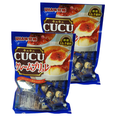 UHA 味覺糖 CUCU焦糖布丁糖 80g, 2袋