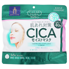KOSE 高絲 CLEAR TURN 光映透 CICA老虎積雪草保濕面膜 40片裝, 40片, 1包