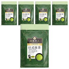 台灣茶人 正能量系列 日式頂級抹茶粉 隨身包, 低溫研磨，冷熱水沖泡, 2g, 18包, 5袋