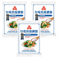 TAIYEN 台塩生技 特級碘鹽, 添加海水濃縮礦物質液，保留食材原味，提升料理風味, 1kg, 3包