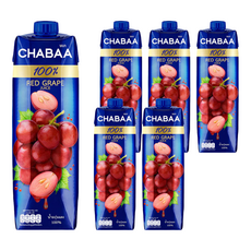 CHABAA 啜吧 100%紅葡萄果汁, 泰國原裝進口, 1000ml, 無色素無香料, 1L, 6瓶