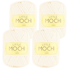 SILBARAM TEXTILE Little Mochi系列 毛線, 米白色 70公克 2入, 4個