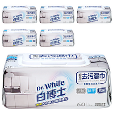 Dr.White 白博士 廚房去污濕巾, 60抽, 去油除污抗菌, 餐廚環境清潔用, 6包