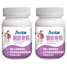 A star 犬專用關節骨骼粉, 添加二型膠原蛋白, 添加軟骨素營養保健, 添加維生素D, 維護骨骼/關節, 60g, 2罐