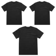 BASE ALPHA ESSENTIALS 中性款素色圓領短袖T恤 3件組, XL, 黑色