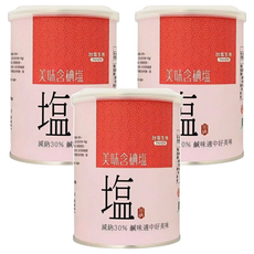 TAIYEN 台塩生技 美味含碘鹽, 減鈉30%, 鹹味適中好美味, 600g, 3罐
