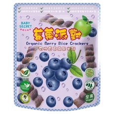 BABY SECRET 寶寶的秘密 有機藍莓蘋果米餅, 全素 Vegan, 1包, 藍莓蘋果, 25g