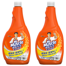 Mr Muscle 威猛先生 廚房清潔劑重裝瓶補充裝 超強效 溶油No.1，輕鬆去垢，無需用力刷，除菌, 500g, 2瓶