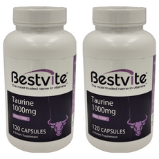 Bestvite 必賜力 牛磺酸膠囊 1000mg, 120顆, 1.1g, 2罐