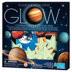 4M 螢光太陽系貼片, 星星行星夜光裝飾, 太陽系