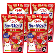 INABA CIAO 啾嚕 零食肉泥 捲心酥 (鮪魚) 12g*3入, 36g, 4袋