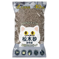 Catfeet 貓砂 松木砂，活性碳 40磅裝，100%純天然, 40lb, 1袋
