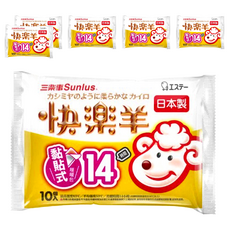 Sunlus 三樂事 快樂羊暖暖包, 持續14小時, 黏貼式, 6包