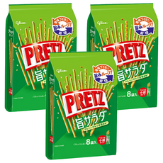 glico 格力高 PRETZ 百力滋 沙拉脆棒, 8包入, 117.6g, 3袋