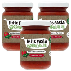 Little Pasta 小小帕斯達 番茄羅勒醬, 專為寶寶設計 9個月以上 不含麩質 無添加鹽糖 優質蔬果食材製成, 130g, 3罐