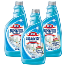 Kao 花王 Magiclean 魔術靈 玻璃清潔劑 更替瓶，極淨晶亮不留擦痕, 500ml, 3瓶