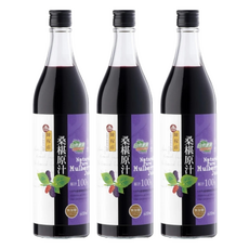 陳稼莊 桑椹原汁 無糖，100%原汁，風味濃郁，適合各種飲品和料理 600ml, 3瓶