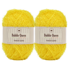 brandyarn Bubble Queen系列 菜瓜布線, 黃色 90公克 2入, 2捲