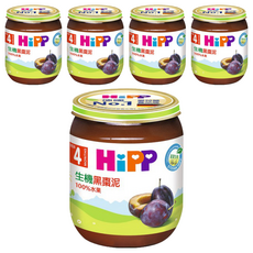 HiPP 喜寶 黑棗泥, 歐洲原裝進口, 嚴選自然熟成有機水果, 口味多樣化, 營養均衡, 無農藥、無激素、無基改, 125g, 5罐