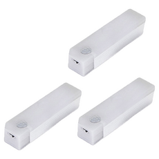 無品牌 LED磁吸人體感應燈10cm，白光，3個裝，人體感應，磁吸安裝，USB充電, 3個