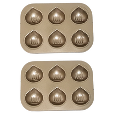 Bestom 6格栗子造型烤模Set, 26x18x3公分, 2入, 26*18*3cm, 2個