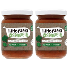 little pasta 小小帕斯達 花椰菜佐菠菜醬, 專為寶寶設計, 9個月以上適用, 不含麩質, 不添加鹽及糖, 優質蔬果食材, 9個月以上, 130g, 2罐