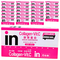 WEIDER 威德 in果凍飲膠原蛋白 水蜜桃, 含維生素C, 膠原蛋白肽5000mg, 6包裝, 180g, 24個