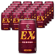 金車 MR.BROWN 伯朗 EX雙倍濃烈咖啡, 中深烘焙 原味 24罐, 330ml
