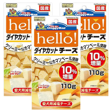 DoggyMan 多格漫 犬用Hello角切塊 零食, 起司, 110g, 3包