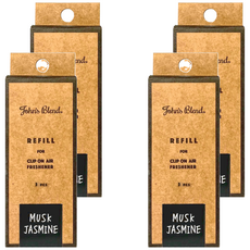 John's Blend 車用芳香劑補充包, 麝香茉莉香調, 夾型設計, 麝香茉莉, 4盒