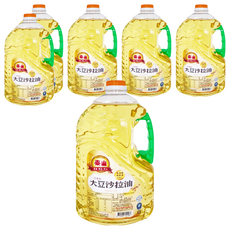 泰山 不飽和大豆沙拉油, 精選黃豆煉製, 含維生素E及不飽和脂肪酸, 適合各式烹調, 素食者適用, 2.6L, 6瓶