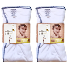 Geffen Baby 有機棉麻折式布尿布 美國製, 深藍邊, 2件