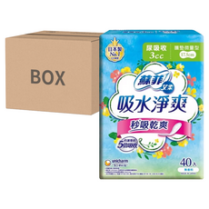 蘇菲艾柔吸水淨爽護墊微量型 3cc 17.5cm 40入, 40片, 8包