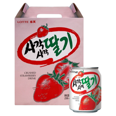 LOTTE 樂天 草莓汁禮盒, Crush草莓飲品, 238ml, 12罐