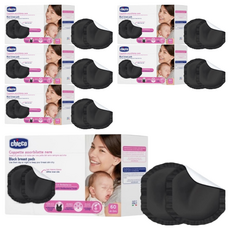 Chicco 親膚感防漏溢乳墊 優雅黑 60片裝, 柔軟透氣抗菌面料，意大利製造, 60片, 6盒