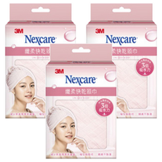 3M Nexcare SPA 纖柔快乾頭巾, 帽型包覆, 3倍吸水力, 粉紅色, 3條